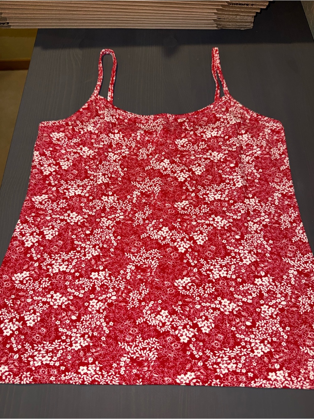 Source Unknown Red Floral Spaghetti Strap Cami